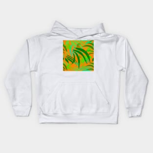 Fronds on Orange Repeat 5748 Kids Hoodie